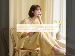 Cardigan Jacket Thin Fabric 16% polyester, 75% Tencel and 9% acetic acid For Everyday Use