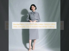 Blended Fabric 32% Nylon 68% Cotton 150GSM Office Dress, Everyday Casual Autumn And Winter Clothing