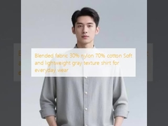 Blended fabric 30% nylon 70% cotton Soft and lightweight gray texture shirt for everyday wear