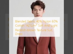 Blended Fabric 40% Nylon 60% Cotton 142G/m² Soft And Light Reddish-brown Texture Suit, Dress