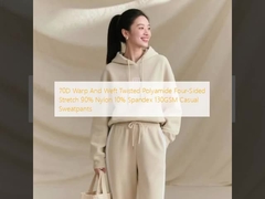 70D Warp And Weft Twisted Polyamide Four-Sided Stretch 90% Nylon 10% Spandex 130GSM Casual Sweatpants