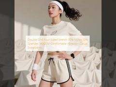 Double Grid Four-Sided Stretch 90% Nylon 10% Spandex 140GSM Comfortable Abrasion Casual Sweatpants