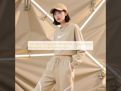 95% Nylon 5% Spandex 118GSM 70D Outdoor Casual Sweatpants UV Resistant Quick Dry