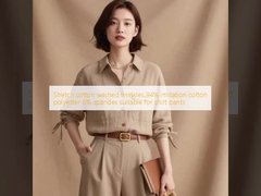 Stretch cotton washed wrinkles 94% imitation cotton polyester 6% spandex suitable for shirt pants