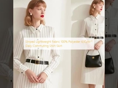 Striped Lightweight Fabric 100% Polyester 63G/M ² Daily Commuting Shirt Skirt