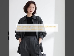 Black Lightweight Clothing Fabric 100% Polyester 85GSM Suit Top, Warm Clothing