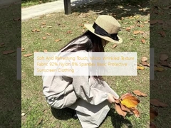 Soft And Refreshing Touch, Micro Wrinkled Texture Fabric 92% Nylon 8% Spandex Basic Protective Sunscreen Clothing