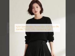 Nylon Spandex Black Texture Fabric 92% Nylon 8% Spandex 73G/M ² Daily Commuting Outfit