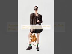 Autumn Style Tie Dye PU Leather Jacket, Dark Brown High Waisted Leather Shorts